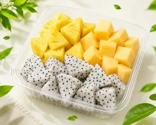 Hình ảnh Thơm + Dưa Lứoi + Thanh Long 500gr