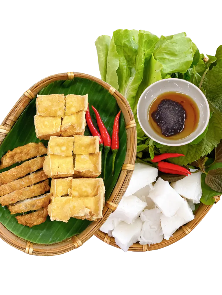 Hình ảnh bún đậu chả cốm 