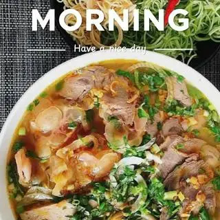 Hình ảnh combo 2 tô bún bò tái, nạm+1 ly trà đường 