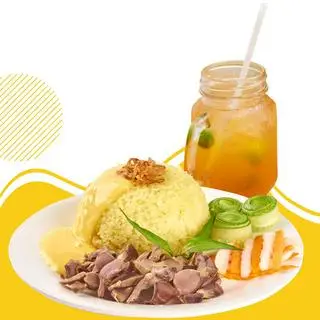 Hình ảnh Cơm lòng gà - trà đào tắc