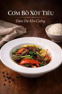 Hình ảnh cơm bò xốt tiêu 