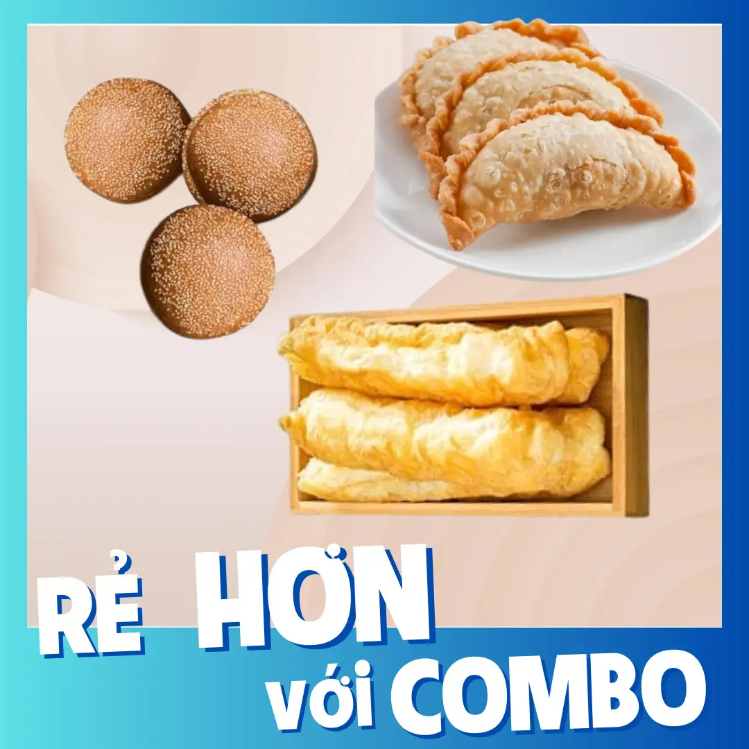 Hình ảnh Combo Mix 1 (5 Quẩy + 2 Tiêu + 1 Gối + 1 Nước Bất Kỳ)