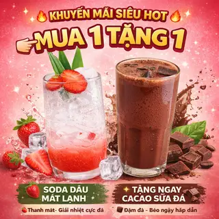 Hình ảnh Soda Dâu + Cacao Sữa Đá