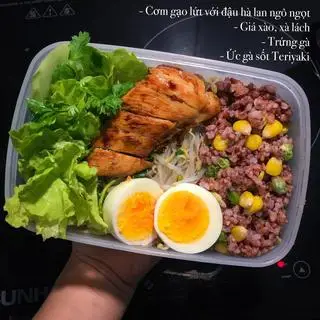 Hình ảnh cơm gạo lức  ức gà 