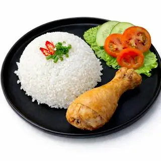 Hình ảnh Cơm Trắng Đùi Tỏi Xối Mỡ