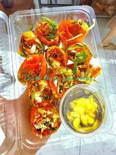 Hình ảnh bánh tráng cuốn sốt muối sệt