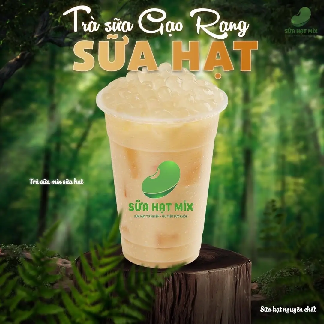 Hình ảnh Trà Sữa Gạo Rang mix Sữa Hạt ( 1vị)