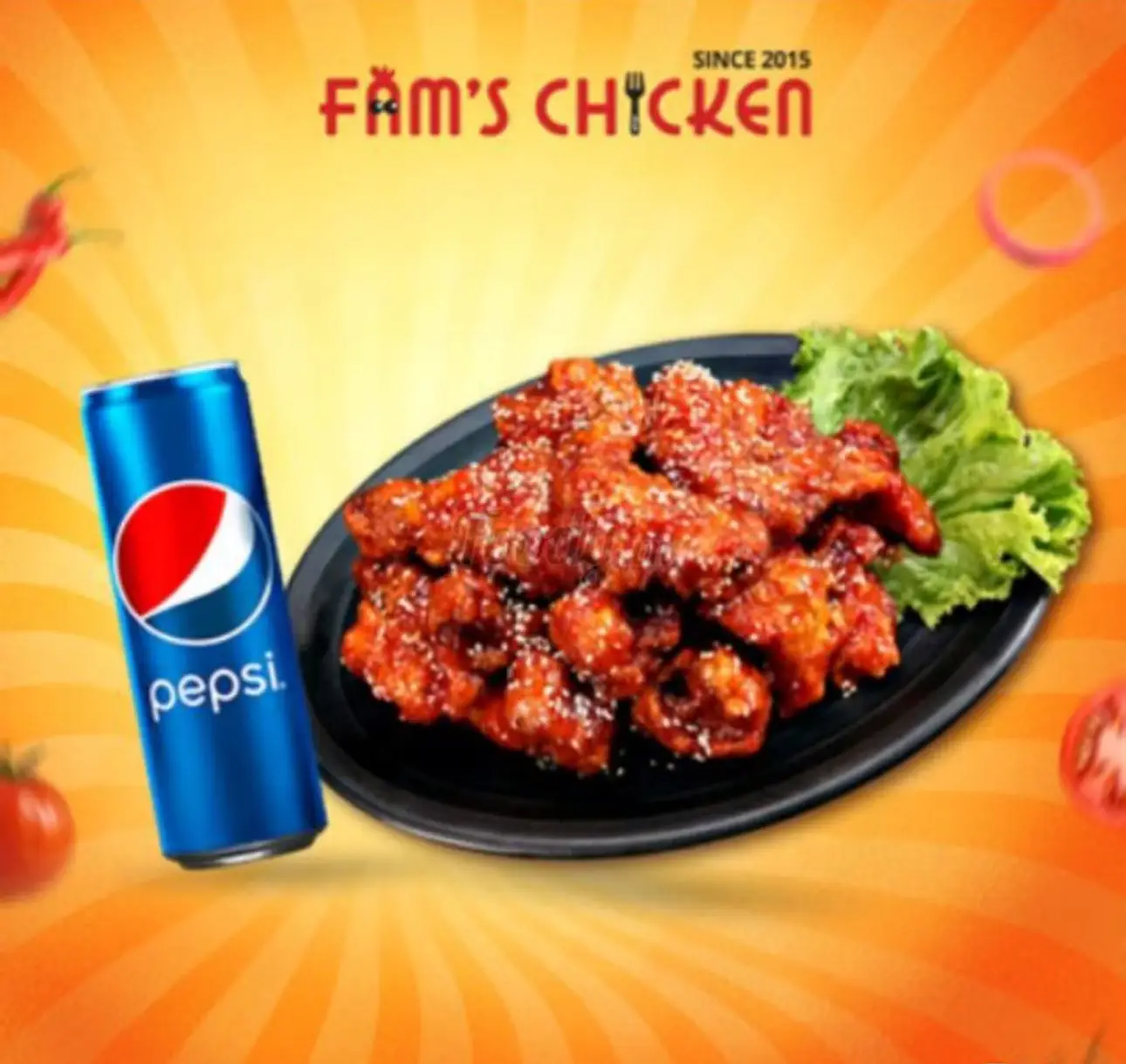 Hình ảnh Gà không xương gia vị nửa Con - Pepsi