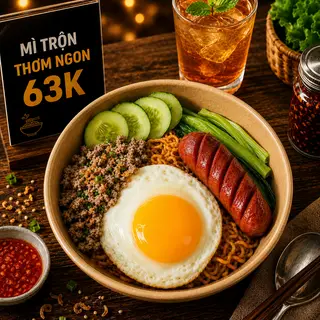 Hình ảnh Mì Trộn Thơm Ngon + Ly Nước Tự Chọn 235ml