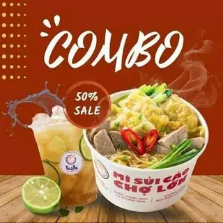 Hình ảnh CB - Mì sủi cảo bò viên + Trà chanh