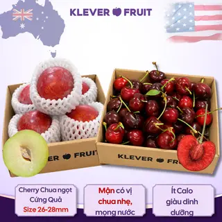 Hình ảnh Combo 540gr Cherry Đỏ Mỹ và 5 quả Mận October Sun Úc - Klever Fruit