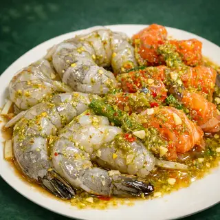 Hình ảnh Cá Hồi + Tôm Trộn Xốt