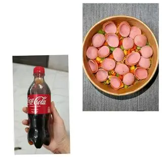 Hình ảnh Mỳ trộn xúc xích + coca
