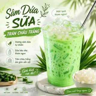 Hình ảnh Sâm Dứa Sữa Trân Châu Trắng ( Ly 700ml)