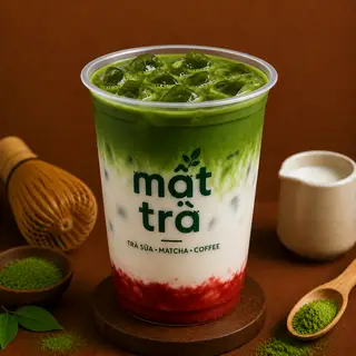 Hình ảnh Matcha latte dâu - Nhật