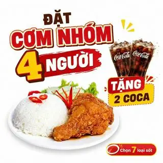 Hình ảnh Cơm nhóm 4 người tặng 2 coca