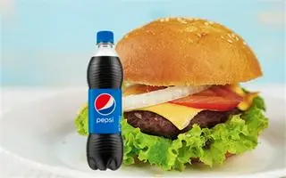Hình ảnh Combo Hamburger Bò Phô Mai + 01 Pepsi (Hoặc nước khác)
