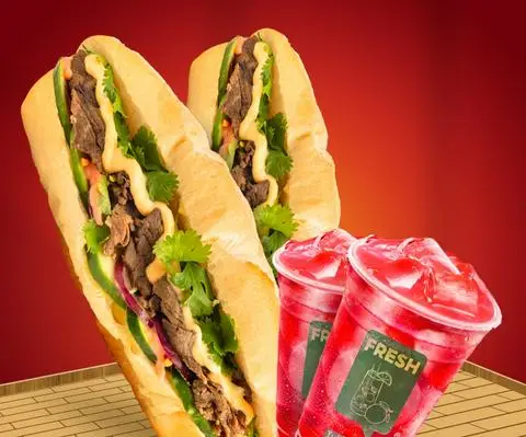 Hình ảnh Bánh mỳ Thịt+ ép Lựu