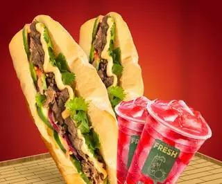 Hình ảnh Bánh mỳ Thịt+ ép Lựu