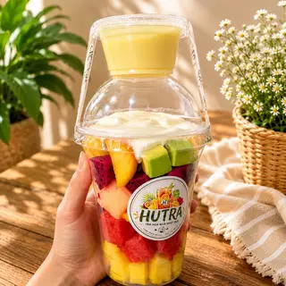 Hình ảnh Hoa Quả Dầm Sữa Chua - Sốt Chanh Leo