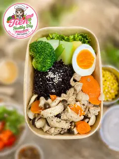 Hình ảnh Cơm Ức Gà Xào Nấm