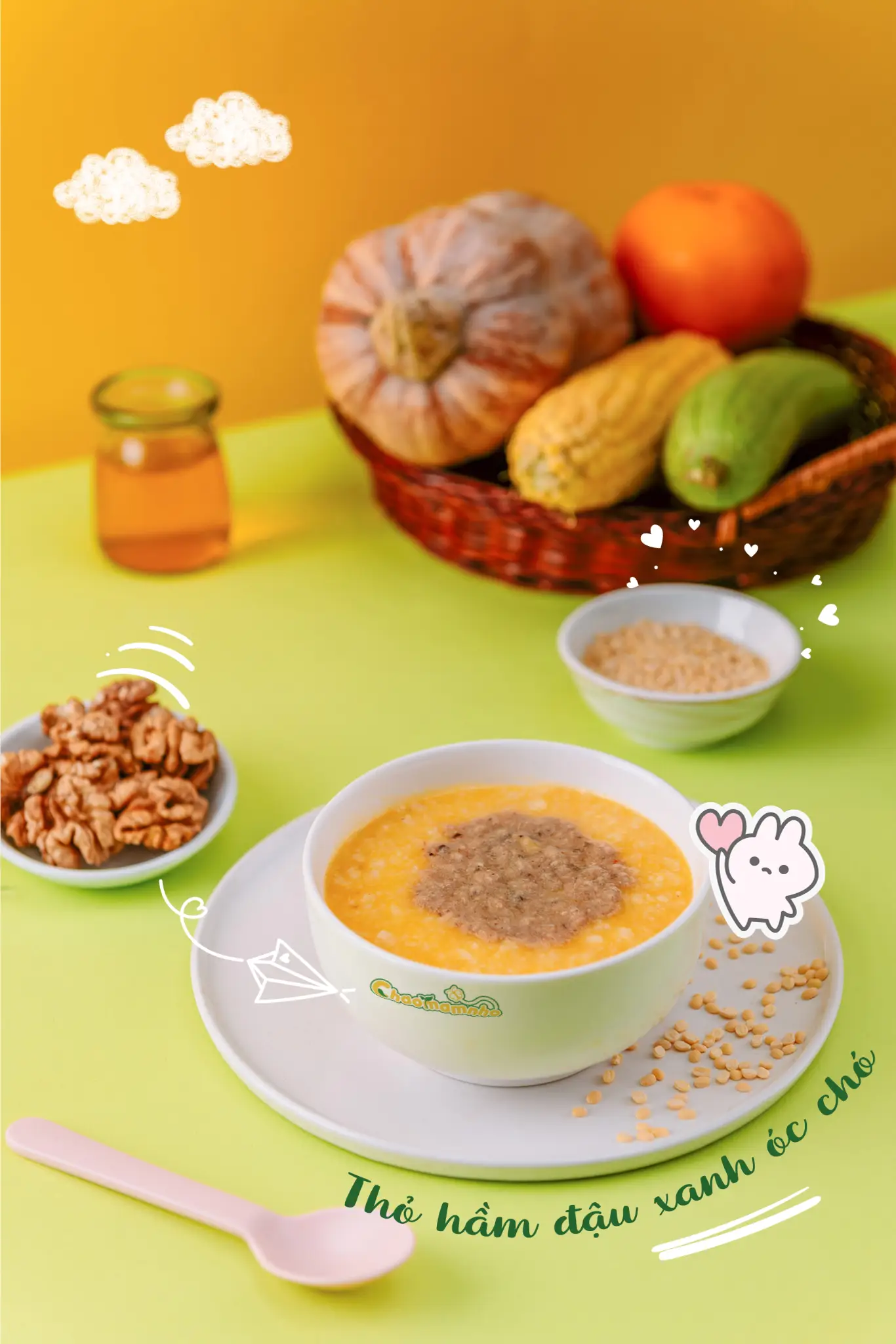 Hình ảnh Cháo Thỏ hầm hạt óc chó