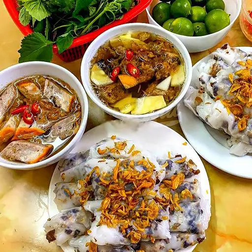 Hình ảnh Bánh cuốn nhân thịt  chả quế