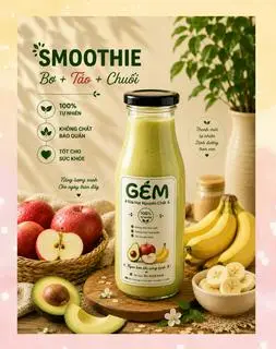 Hình ảnh SMOOTHIE -  BƠ + TÁO + CHUỐI