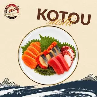 Hình ảnh Sashimi 3 cá hồi Na Uy 4 cá trích ép trứng 2 cá ngừ 2 bạch tuộc