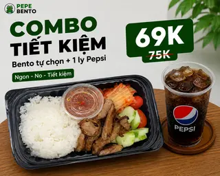 Hình ảnh Cơm Bento tuỳ chọn + 1 ly Pepsi