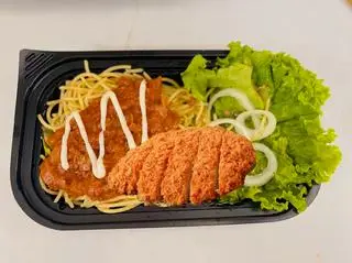 Hình ảnh Mì Ý gà chiên xù full topping