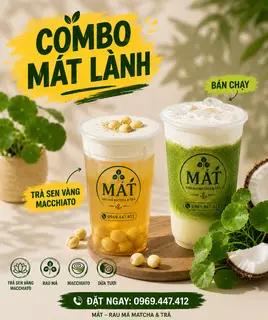 Hình ảnh Combo 1: 1 Trà Sen + 1 Rau Má Sữa Dừa 