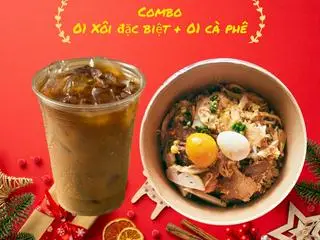 Hình ảnh Combo 1/ 01 Xôi nếp than bát bửu - 01 cà phê sữa đá