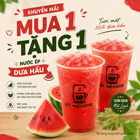 Hình ảnh Mua 1 nước ép dưa hấu tặng 1 nước ép dưa hấu