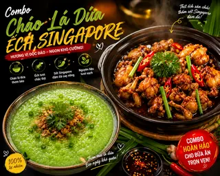 Hình ảnh 4 CON ẾCH + 1 CHÁO LÁ DỨA 