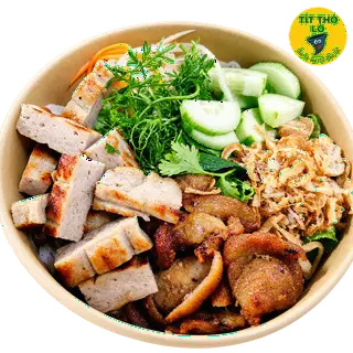 Hình ảnh Bún Trộn Đầy Đủ Nem Thịt