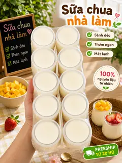 Hình ảnh Sữa chua truyền thống - 10 hũ to (120ml/hũ)