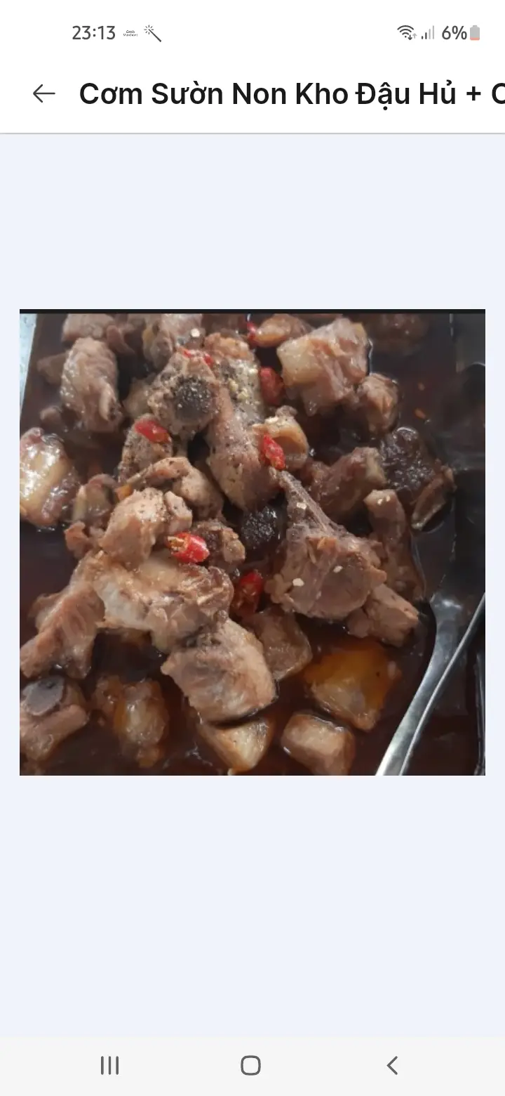 Hình ảnh Cơm sườn non kho đậu hũ + canh