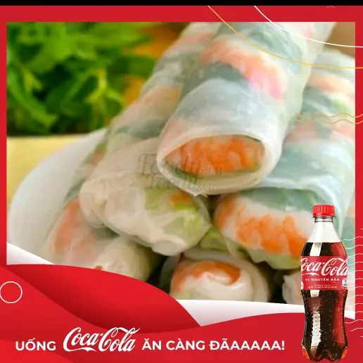 Hình ảnh 5 phở cuốn tôm thịt + Coca