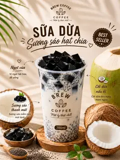 Hình ảnh (best seller) Sữa dừa sương sáo  -  hạt chia