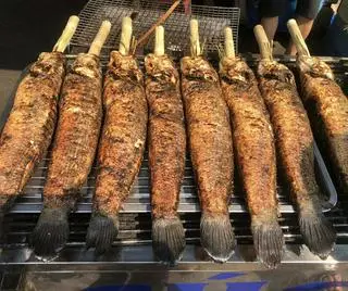 Hình ảnh Cá lóc nướng trui size trung