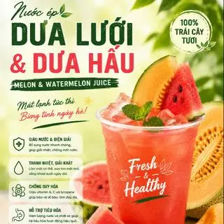 Hình ảnh Nước ép Dưa lưới + Dưa hấu