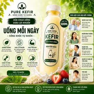 Hình ảnh Sữa Chua Kefir Không Đường Chua Dịu Dễ Uống - Chai 500ml