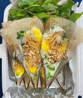 Hình ảnh sò mai trứng cút mở hành