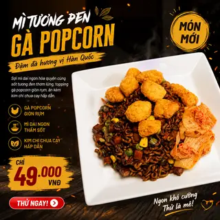 Hình ảnh Mỳ trộn tương đen Koreno Gà viên