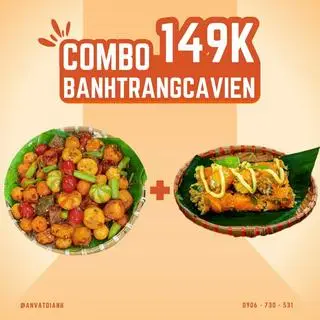 Hình ảnh Combo cá viên chiên thập cẩm + bánh tráng cuốn