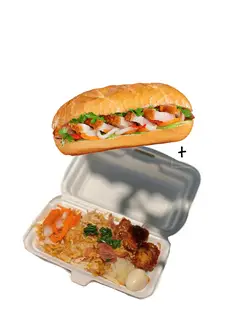 Hình ảnh Combo ăn 2 người (Xôi và bánh mì heo quay) 