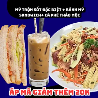 Hình ảnh Mỳ TrộnSốt Ngon + Bánh Mỳ Sandwich + Cà Phê Thảo Mộc Mix Thả Ga 