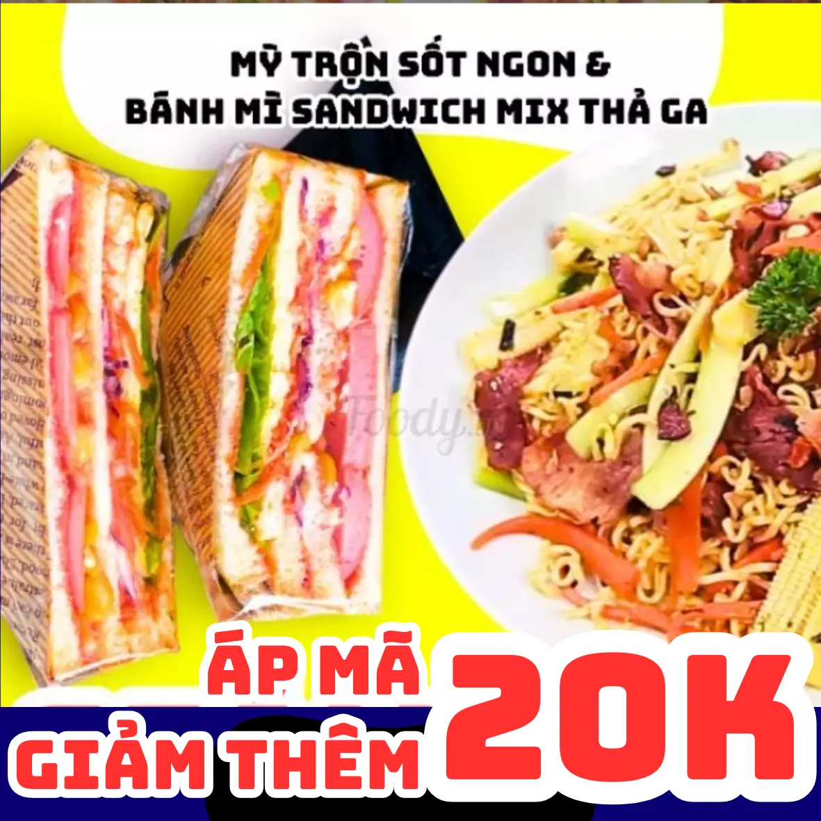 Hình ảnh Mỳ Trộn Sốt Ngon Mix Thả Ga + Bánh Mỳ Sandwich Tự Chọn