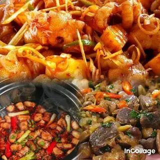 Hình ảnh Chân gà rút xương mề gà trộn sốt tóp mỡ phần 2 ng ăn